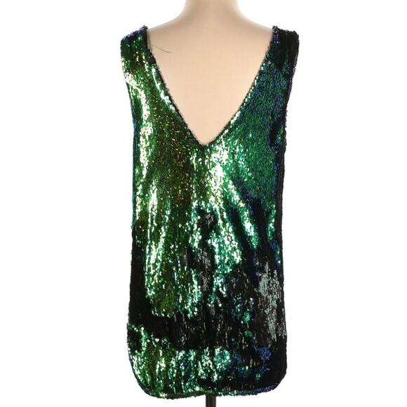 Free People Reversible Sequin Two Toned Prism Sparkle Mini Dress - Picture 4 of 8